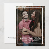 Moderne Eenvoudige Trouwfoto Save The Date (Voorkant / Achterkant)