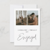 Moderne & Eenvoudige Trouwkaart met Twee Foto's Kaart (Voorkant)