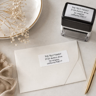 Moderne Eenvoudige Trouwkaart Retouradreslabel Zelfinktende Stempel