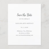 Moderne Eenvoudige Trouwkaart Save the Date (Voorkant)