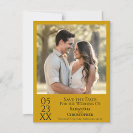 Moderne eenvoudige trouwkaart 'Save the Date' Foto Magnetische Uitnodiging