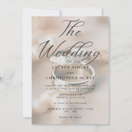 Moderne Eenvoudige Trouwringen achtergrond Uitnodi Kaart