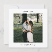 Moderne eenvoudige typemachine vrolijke kerstfoto feestdagenkaart (Voorkant)