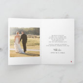 Moderne eenvoudige typografie 2 foto's bruiloft bedankkaart (Binnen)