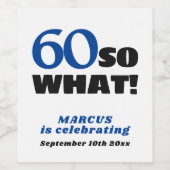 Moderne eenvoudige typografie 60e verjaardag wijnl wijn etiket (Enkel label)