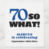 Moderne eenvoudige typografie 70e verjaardag wijn etiket (Enkel label)