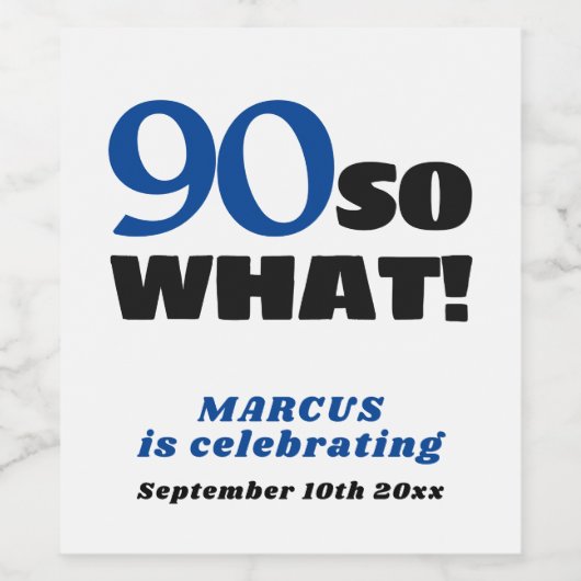 Moderne eenvoudige typografie 90e verjaardag wijnl wijn etiket (Enkel label)