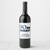 Moderne eenvoudige typografie 90e verjaardag wijnl wijn etiket (Voorkant)