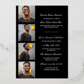 Moderne Eenvoudige Typografie Afstudeerfeest Echt Folie Uitnodiging (Achterkant)