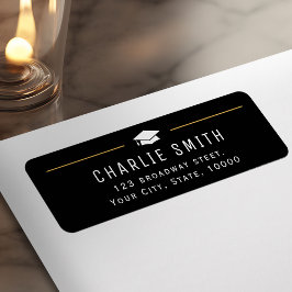 Moderne eenvoudige typografie Afstuderen retouradr Etiket