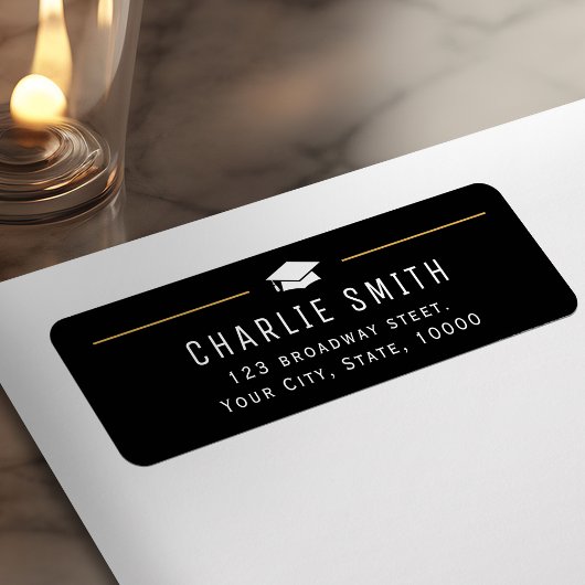 Moderne eenvoudige typografie Afstuderen retouradr Etiket