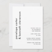 Moderne eenvoudige Typografie Black White Chic Wed Kaart (Voorkant)
