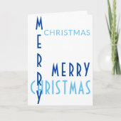 Moderne Eenvoudige Typografie Blauwe Kerst Feestdagen Kaart (Voorkant)