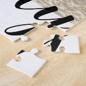 Moderne eenvoudige typografie Custom Family Photo Legpuzzel (Zijkant)