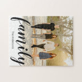 Moderne eenvoudige typografie Custom Family Photo Legpuzzel (Horizontaal)