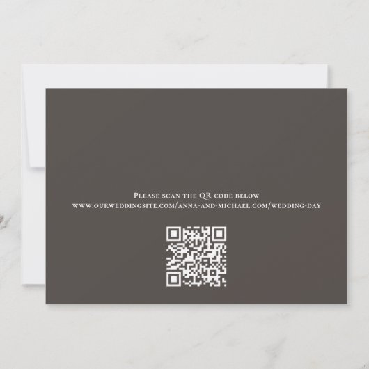 Moderne Eenvoudige Typografie Foto QR Code Website Save The Date (Achterkant)