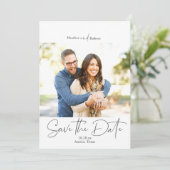 Moderne eenvoudige typografie foto Save the Date (Staand voorkant)
