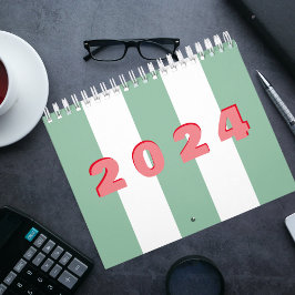 Moderne eenvoudige typografie gestreept kalender