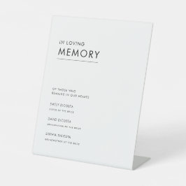 Moderne eenvoudige typografie in liefdevolle herin reclamebord met voetstuk