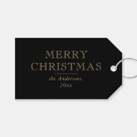 Moderne Eenvoudige Typografie Kerstvakantie Cadeaulabel (Voorkant (Horizontaal))