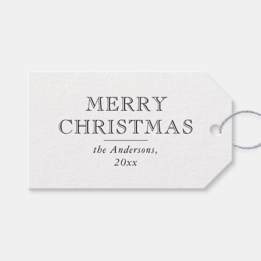 Moderne Eenvoudige Typografie Kerstvakantie Cadeaulabel (Voorkant (Horizontaal))