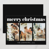 Moderne Eenvoudige Typografie Kerstvakantie Kaart (Voorkant / Achterkant)