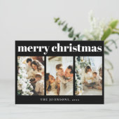 Moderne Eenvoudige Typografie Kerstvakantie Kaart (Staand voorkant)