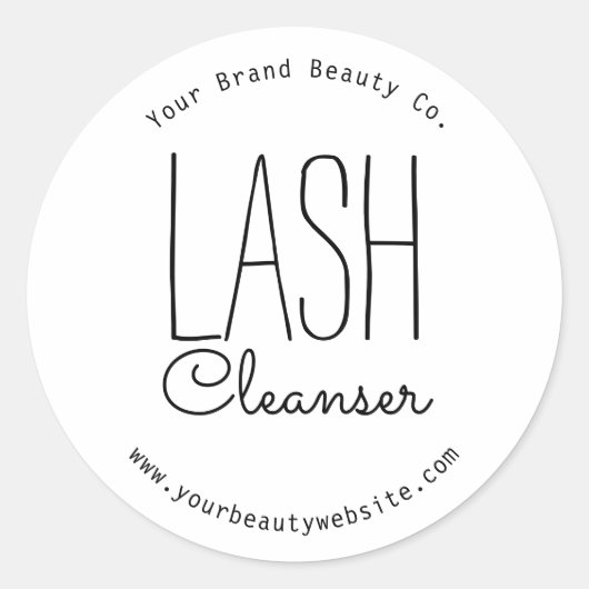 Moderne Eenvoudige Typografie Lash Cleanser Ronde Sticker (Voorkant)