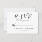 Moderne Eenvoudige Typografie Memorial Reply RSVP Kaartje (Voorkant)