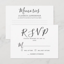 Moderne Eenvoudige Typografie Memorial Reply  RSVP Kaartje