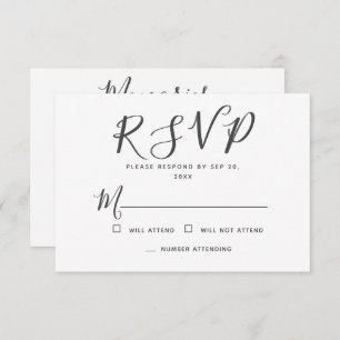 Moderne Eenvoudige Typografie Memorial Reply  RSVP Kaartje