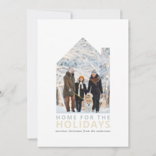 Moderne eenvoudige typografie nieuw huis vakantie feestdagenkaart