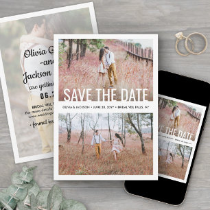 Moderne Eenvoudige Typografie Overlay 3 Foto Bruil Save The Date