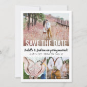 Moderne Eenvoudige Typografie Overlay 4 Foto Bruil Save The Date (Voorkant)