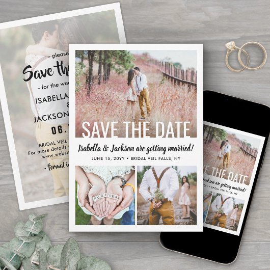 Moderne Eenvoudige Typografie Overlay 4 Foto Bruil Save The Date