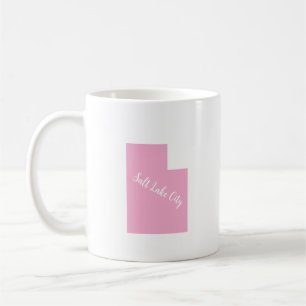 Moderne Eenvoudige Typografie Utah State Pink Koffiemok