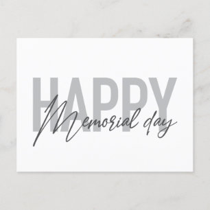 Moderne, eenvoudige typografie van Happy Memorial  Briefkaart