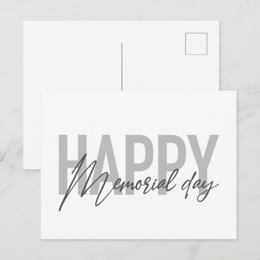 Moderne, eenvoudige typografie van Prettige Memori Briefkaart (Voorkant / Achterkant)