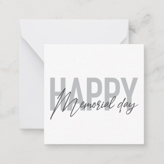 Moderne, eenvoudige typografie van Prettige Memori Notitiekaartje (Voorkant)