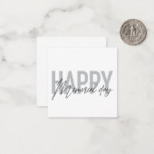 Moderne, eenvoudige typografie van Prettige Memori Notitiekaartje (Voorkant / Achterkant in situ)