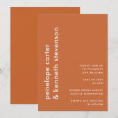 Moderne eenvoudige typografie | Verbrandd Oranje h Kaart (Voorkant / Achterkant)