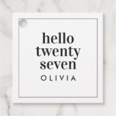 Moderne eenvoudige typografie verjaardag dank u bedankjes labels (Voorkant)