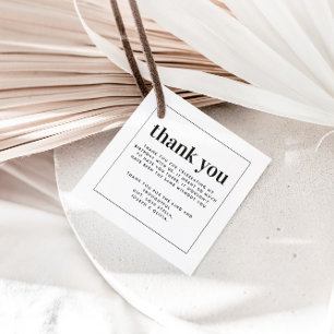 Moderne eenvoudige typografie verjaardag dank u bedankjes labels