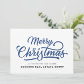 Moderne eenvoudige typografie Voeg Logo toe Feestdagenkaart (Staand voorkant)