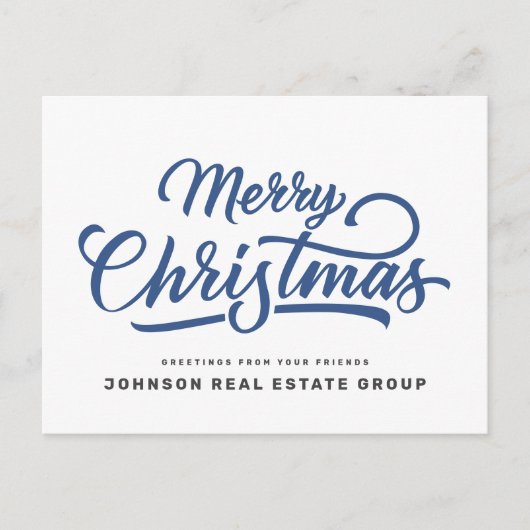 Moderne eenvoudige typografie Voeg Logo toe Feestdagenkaart (Voorkant)