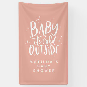 Moderne, eenvoudige typografie winterfeest baby sh spandoek