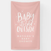 Moderne, eenvoudige typografie winterfeest baby sh spandoek (Verticaal)