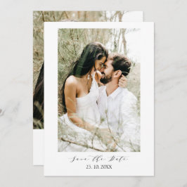 Moderne, eenvoudige, typografische bruiloft save the date