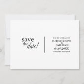 Moderne, eenvoudige, typografische bruiloft save the date (Voorkant)