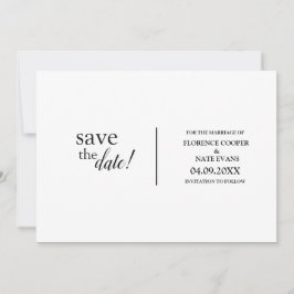 Moderne, eenvoudige, typografische bruiloft save the date